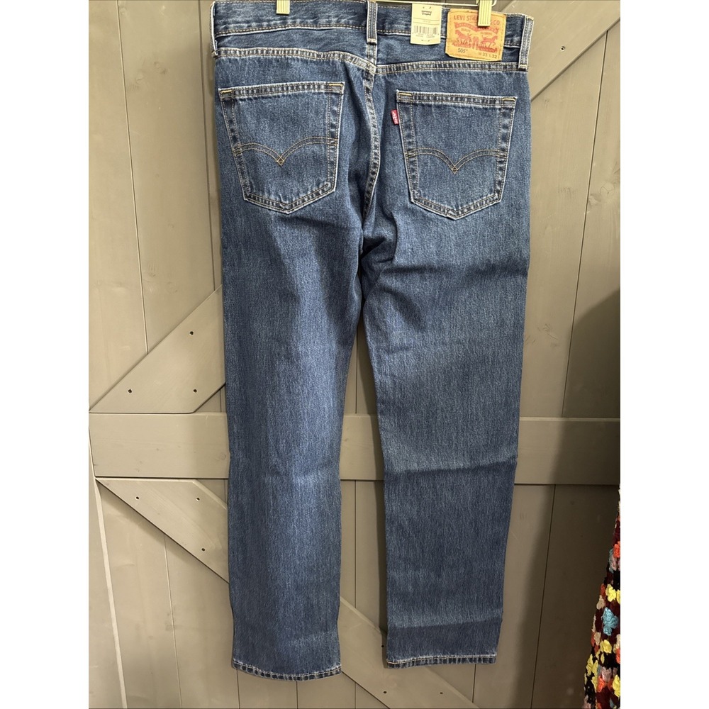 Levis 505 Regular Fit Jeans, Size 33x 32 - Blue - Picture 4 of 5